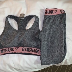 Gymshark Flex Heather grey/pink set- L